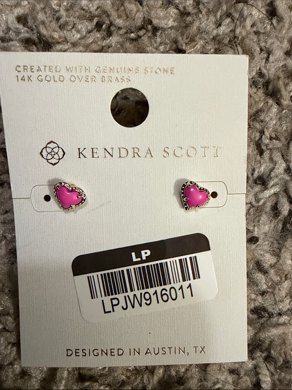 Kendra Scott Kids Hot Pink Heart Stud Earrings
